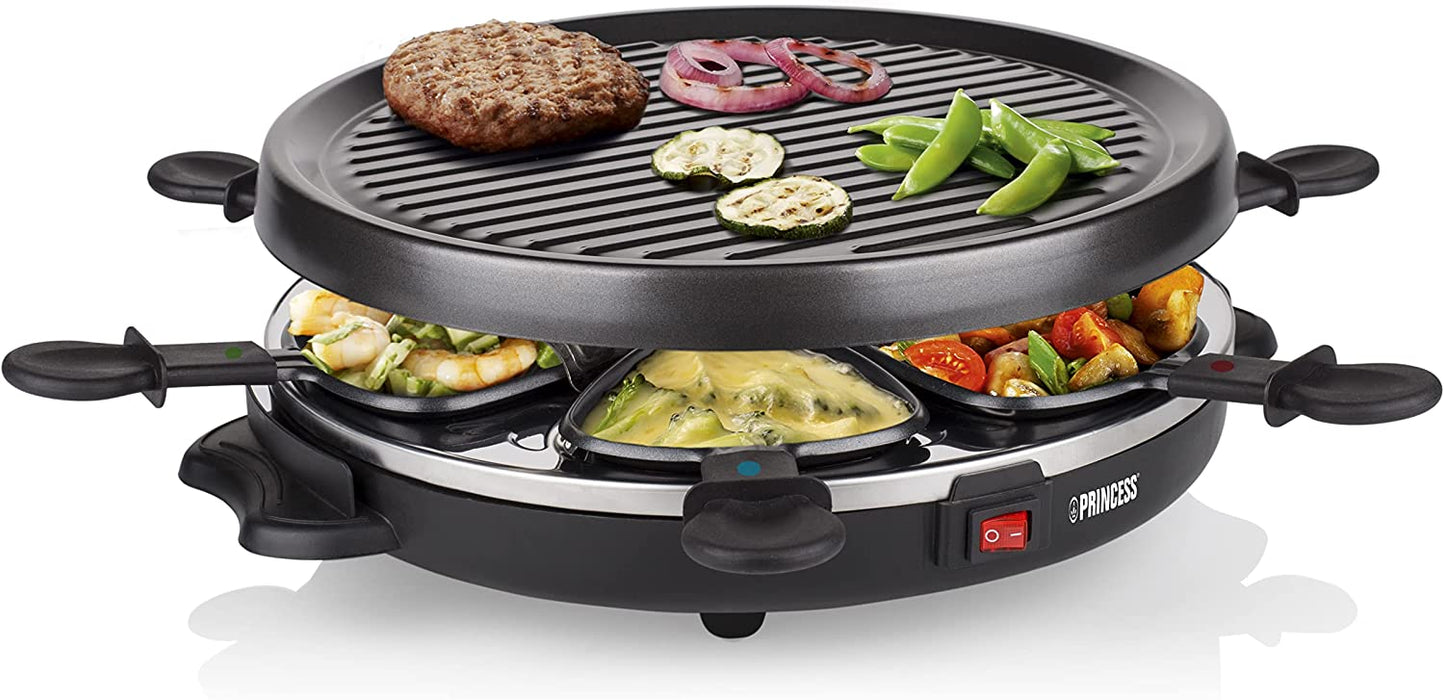 Raclette und Antihaftbeschichtung Grill-Set für 6 Personen, 800 Watt