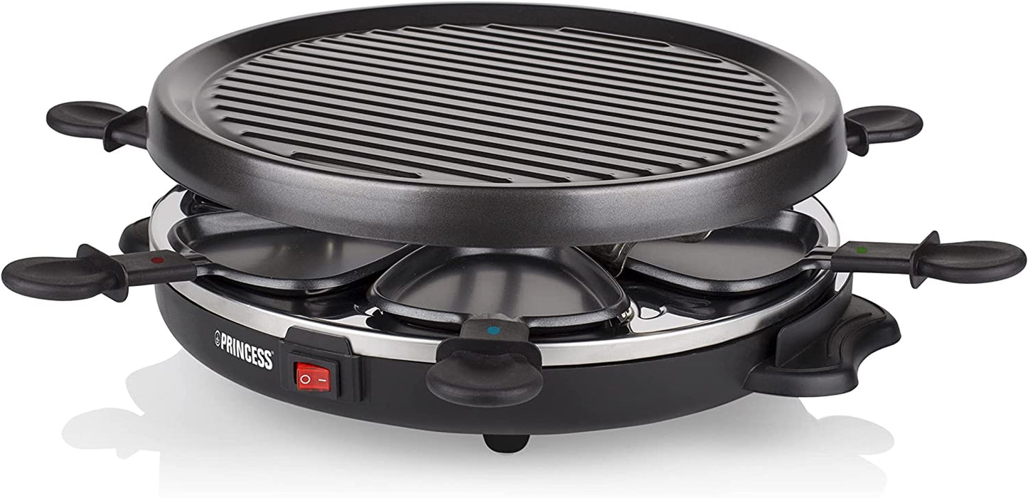 Raclette und Antihaftbeschichtung Grill-Set für 6 Personen, 800 Watt