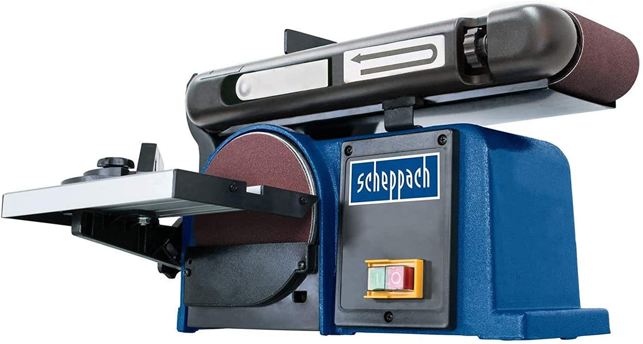 Scheppach Band-Tellerschleifer mit Zubehör | Schleifmaschine mit 370W | 230V | 2850 min-1 | Schleifteller Ø 150mm