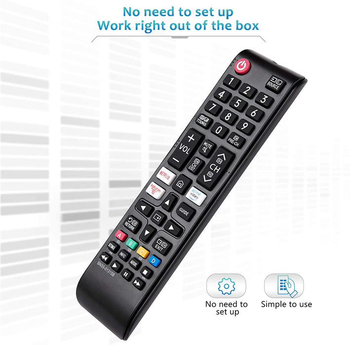 Smart Remote BN59-01315B für Samsung 4K UHD HDR Crystal QLED-Fernseher, Samsung UE-Serie Quantum TVs Ersatz durch Netflix/Rakuten/Prime Video