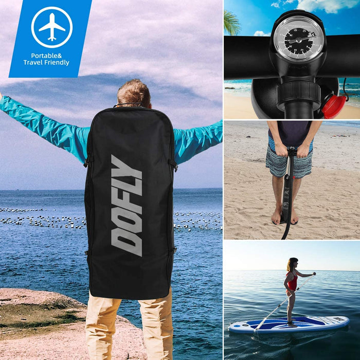 Stand Up Paddling Board Aufblasbar Set, Sup Board Surfbrett mit Paddel 320cm L x 80cm W x 15cm H Fitness Yoga Board bis 150kg