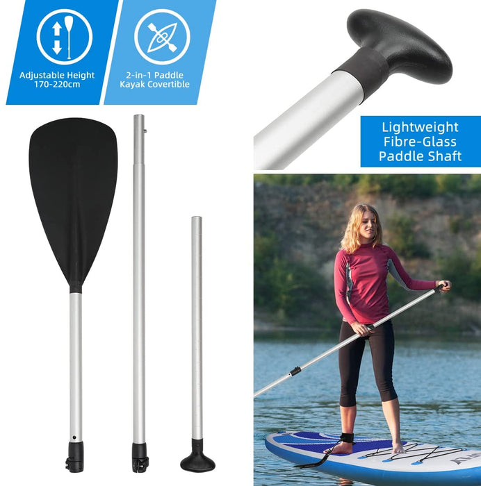 Stand Up Paddling Board Aufblasbar Set, Sup Board Surfbrett mit Paddel 320cm L x 80cm W x 15cm H Fitness Yoga Board bis 150kg