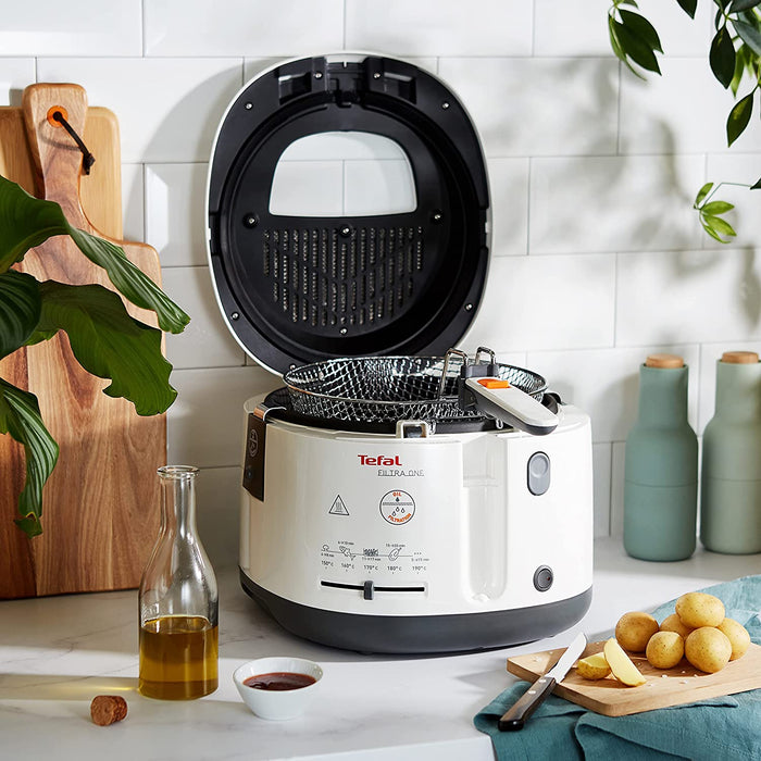 Tefal Fritteuse Filtra One | 1.900 W | Kapazität 1,2 Kg | Clean-Oil-System | Auffangsieb für Frittierreste | Wärmeisoliert | Spülmaschinenfest 