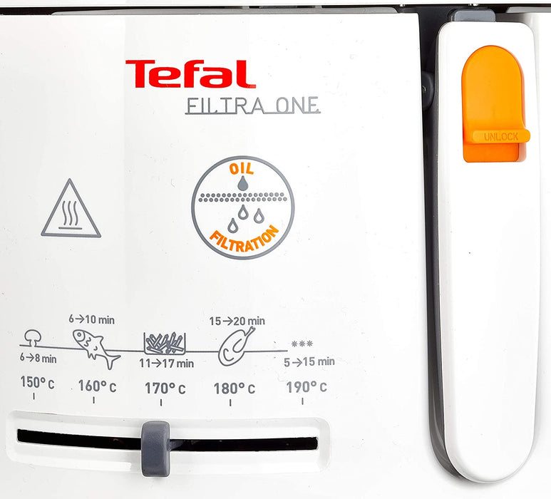 Tefal Fritteuse Filtra One | 1.900 W | Kapazität 1,2 Kg | Clean-Oil-System | Auffangsieb für Frittierreste | Wärmeisoliert | Spülmaschinenfest 