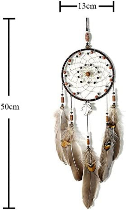 Traumfänger Handgefertigt Traditionelles Dreamcatcher Indischen Gute Träume Wand Zimmer Auto Deko Ornament Geschenk Braun