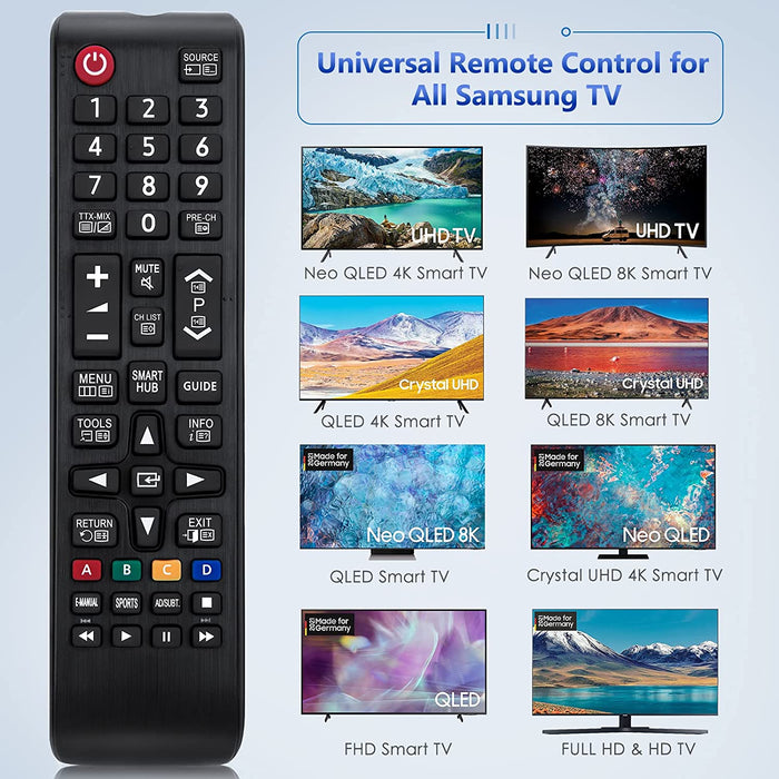 Universal Fernbedienung für Samsung Smart TV BN59-01175N AA59-00603A AA59-00741A AA59-00786A AA59-00602A BN59-01247A AA59-00743A Kompatibel mit Alle für Samsung Fernbedienung