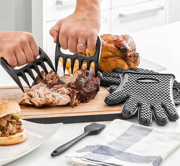 InnovaGoods Fleischkrallen mit Handschuhen und Pinsel