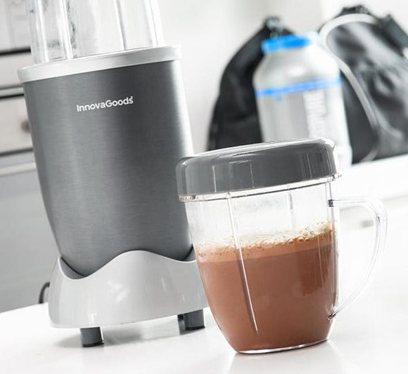 InnovaGoods Nutri·One Touch Standmixer mit Rezeptbuch 600W Grau