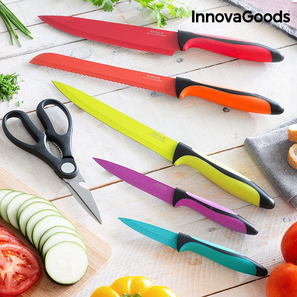 InnovaGoods Swiss·Q Fashion Keramikmesser und Scherenset (6-teilig)