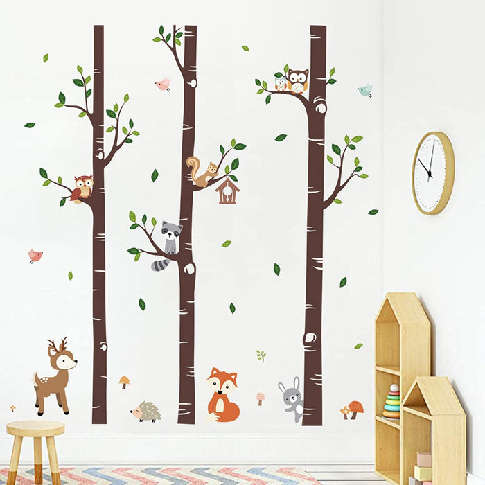 Wandtattoo Groß Birke Wandsticker Bäume Wald Tier Hirsch Wandaufkleber Babyzimmer Kinderzimmer Schlafzimmer Wanddeko 