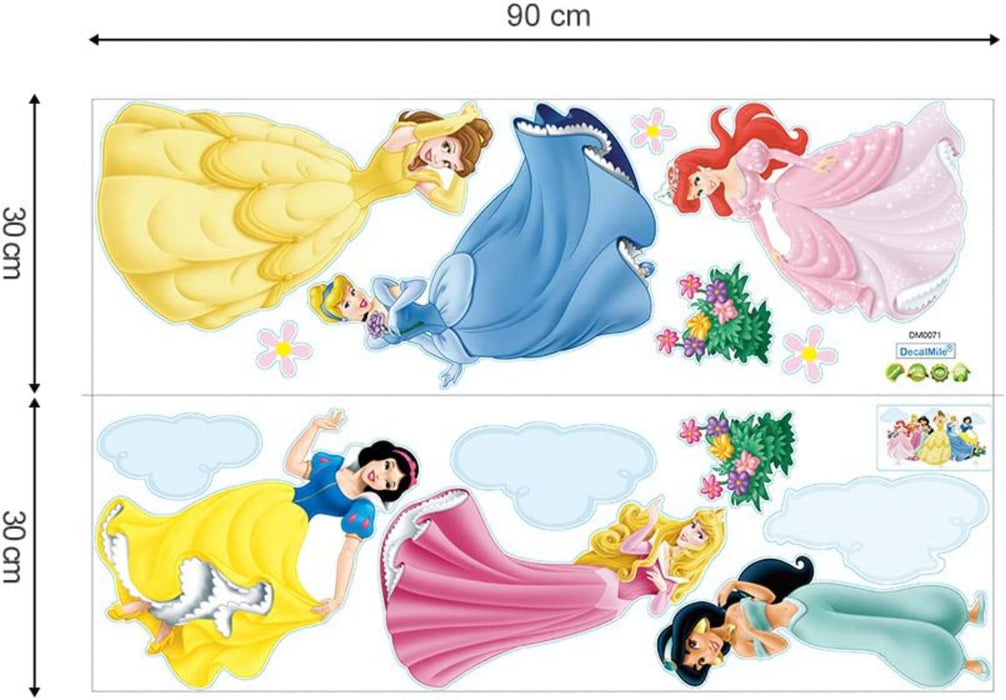 Wandtattoo Prinzessin Kinderzimmer Mädchen Wandsticker Wandaufkleber Entfernbarer Wanddekoration für Babyzimmer Wohnzimmer Schlafzimmer