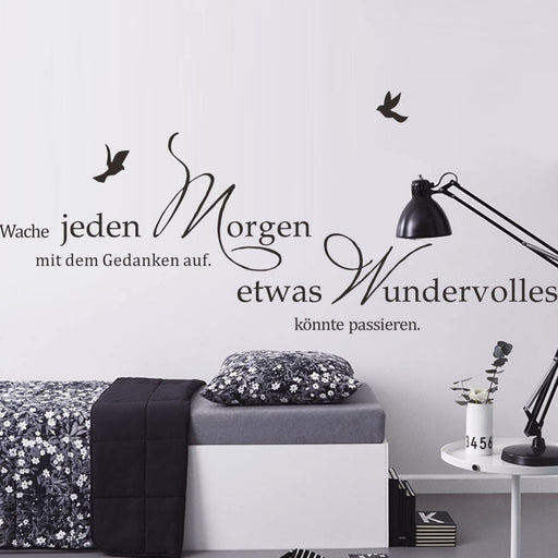 Wandtattoo Sprüche und Zitate Etwas Wundervolles Könnte Passieren Wandsticker Schwarz Wandaufkleber Schlafzimmer Büro Wohnzimmer Wanddeko