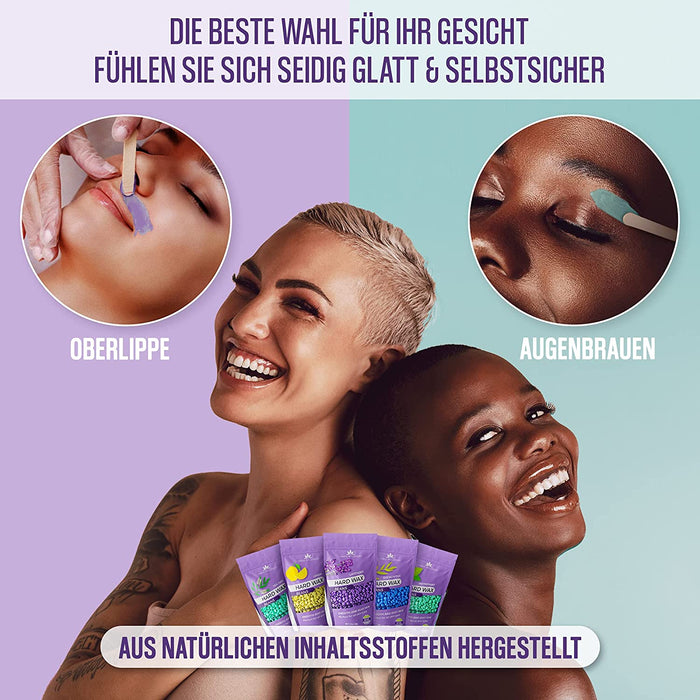 Waxing Set Wachswärmer set - Warm Wax Set wachsmaschine enthaarung set - Waxing Maschine für Wachs Haarentfernung Perlen - Wax Maschine Set