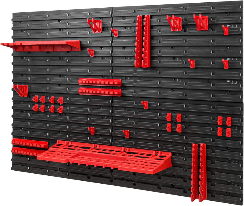 Werkzeugwand Lagersystem – 1152 x 780 mm Wandregal mit Werkzeughaltern – Set 38 Zubehör Werkzeuglochwand Werkstattregal Haken