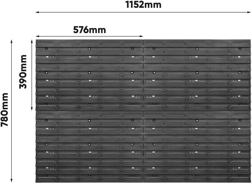 Werkzeugwand Lagersystem – 1152 x 780 mm Wandregal mit Werkzeughaltern – Set 38 Zubehör Werkzeuglochwand Werkstattregal Haken