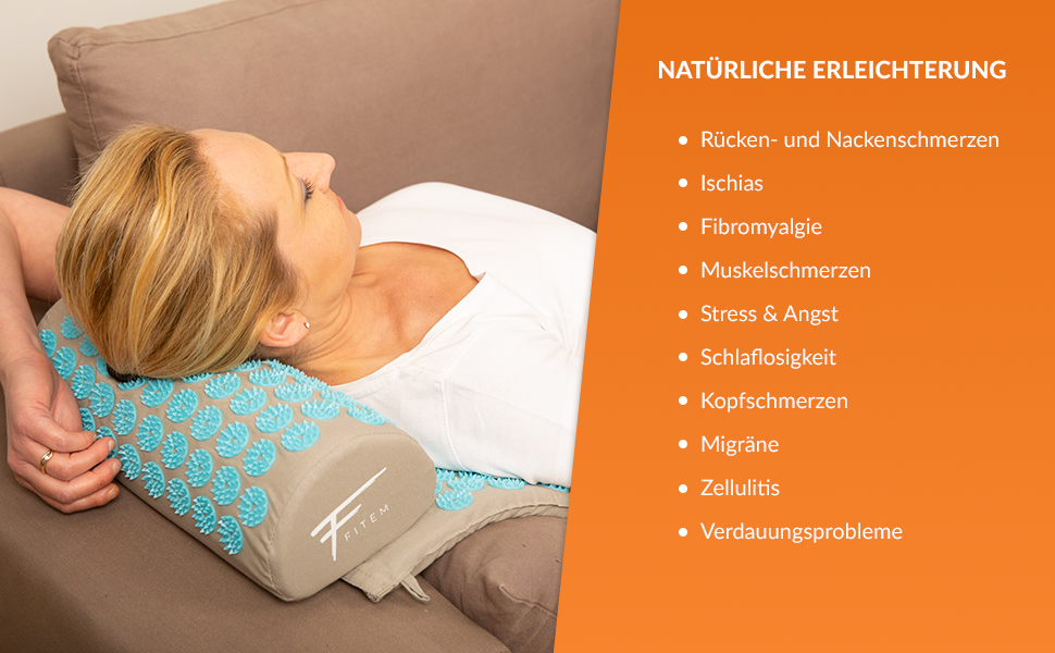 XL Akupressurmatte mit Kissen - Massage - lindert Rücken und Nackenschmerzen - Ischias - Entspannung und reduziert Schlaflosigkeit