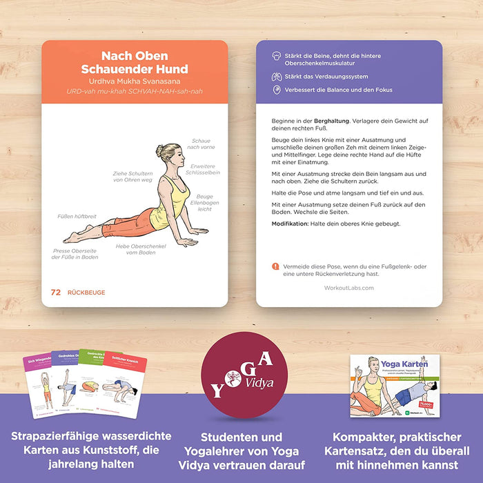 Yoga Karten I & II - Komplettset: Professionelles Lernen, Klassensequenzierung und Übungshandbuch - Plastik Yoga Karten Kinder / Eltern mit Sanskrit