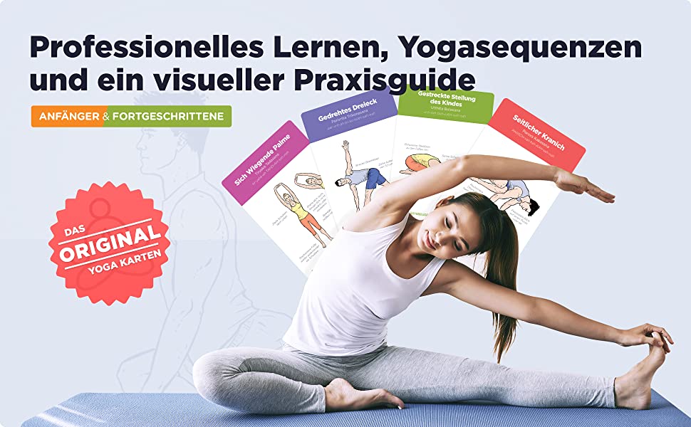 Yoga Karten I & II - Komplettset: Professionelles Lernen, Klassensequenzierung und Übungshandbuch - Plastik Yoga Karten Kinder / Eltern mit Sanskrit