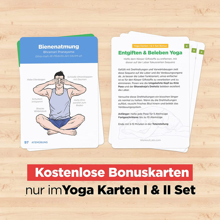 Yoga Karten I & II - Komplettset: Professionelles Lernen, Klassensequenzierung und Übungshandbuch - Plastik Yoga Karten Kinder / Eltern mit Sanskrit