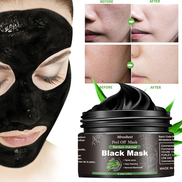 Mitesser Maske, Peel off Maske, Bambus Holzkohle Peel Off Maske, Poren reinigen Anti Öl Kontrolle Reinigung Blackhead Maske, Tiefenreinigung-120ML