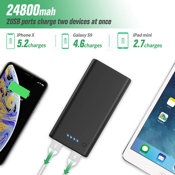 Power Bank - Neueste IC Intelligente Steuerung Externer Akku 24800mAh Ultra-Hohe Kapazität Powerbank Akkupack Kompatibel