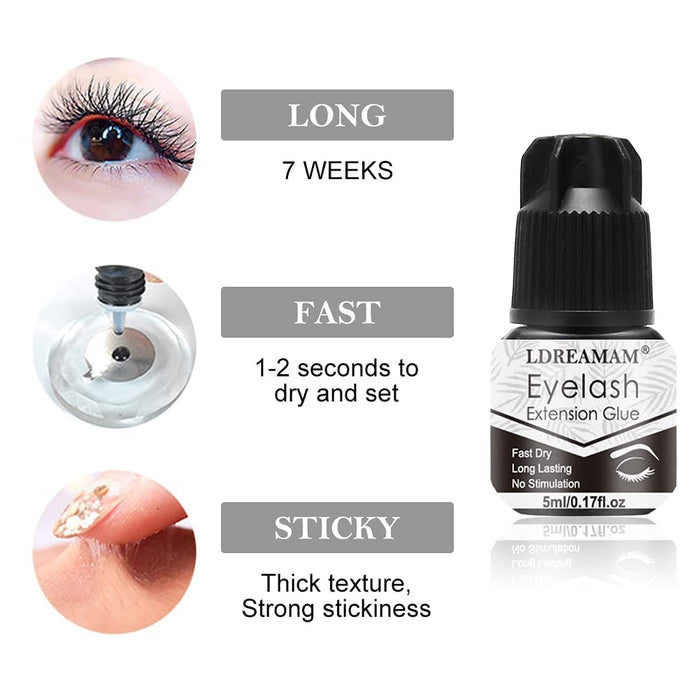 Wimpernkleber, Wimperverlängerung, Lashes Adhesive, Eyelash glue, Super Quick Dry Wimpern-Kleber, Eyelash Extension Glue, Trocknungszeit 1-2 Sek