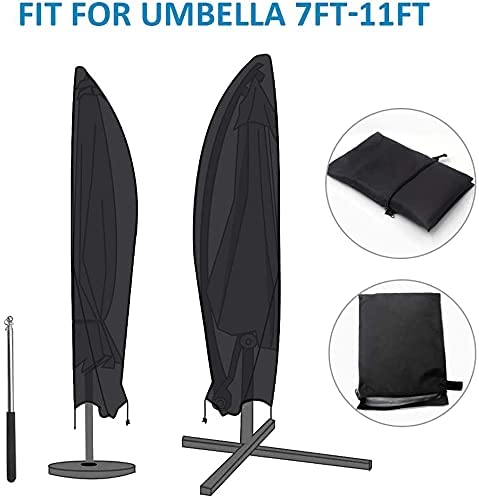 Sonnenschirm Schutzhülle mit Stab Ampelschirm Schutzhülle 2 bis 4 m Große Sonnenschirm 210D-Oxford-Gewebe Abdeckung Wetterfeste UV-Anti Winddicht