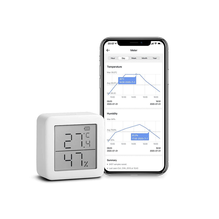 SwitchBot Thermometer Hygrometer Hygrometer Wireless Indoor Feuchtigkeitssensor Add Hub Plus / Mini kompatibel mit Alexa, Google Home, HomePod, IFTTT