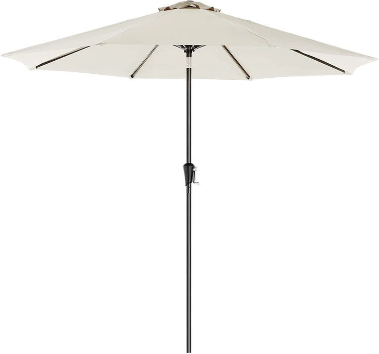 Sonnenschirm, Ø 270 cm, Gartenschirm, Marktschirm, UV-Schutz bis UPF 50+, Terrassenschirm, Sonnenschutz, knickbar, mit Kurbel, ohne Ständer, Garten, Balkon, Terrasse, beige