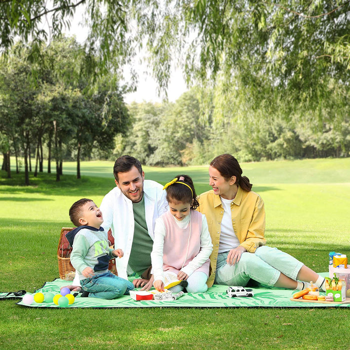 Picknickdecke, 300 x 200 cm große Stranddecke, Campingdecke, wasserdichte Unterseite, maschinenwaschbar, faltbar, für Garten, Park, Strand, Camping