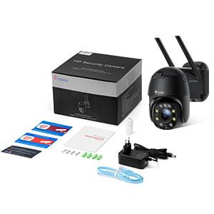 5X Optischer Zoom Überwachungskamera Aussen WLAN, Ctronics Dome PTZ WiFi IP Kamera Outdoor mit Mensch Bewegungsmelder, Automatische Verfolgung