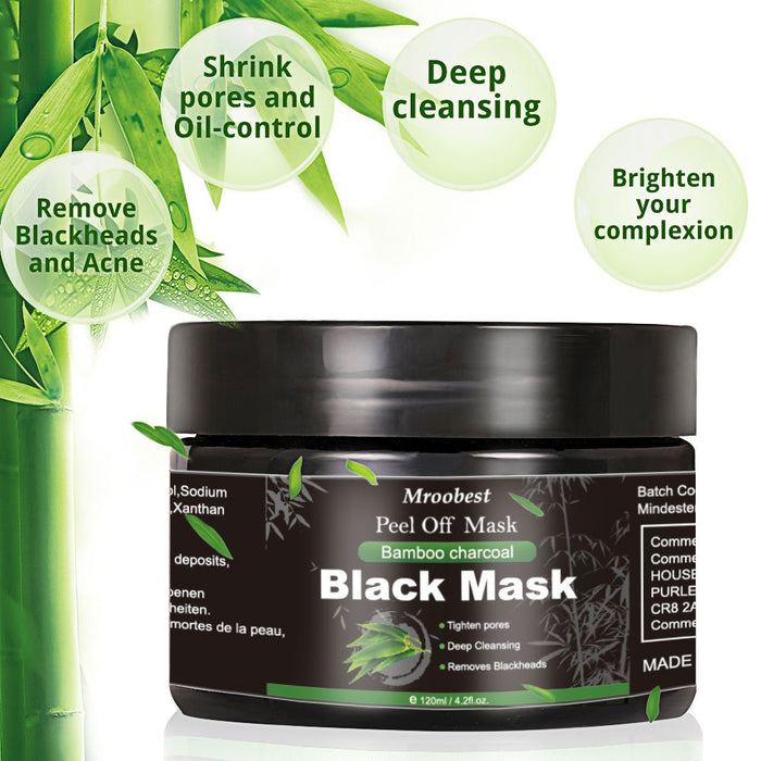 Mitesser Maske, Peel off Maske, Bambus Holzkohle Peel Off Maske, Poren reinigen Anti Öl Kontrolle Reinigung Blackhead Maske, Tiefenreinigung-120ML