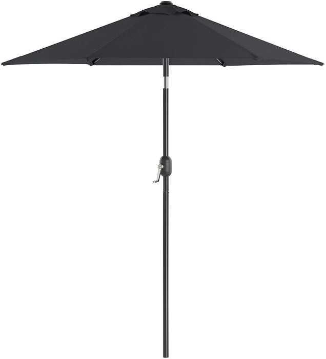 Sonnenschirm 200 cm, Marktschirm, Gartenschirm, UV-Schutz bis UPF 50+, Schirmmast und Schirmrippen aus Metall, knickbar, ohne Ständer, für Terrasse und Balkon, grau