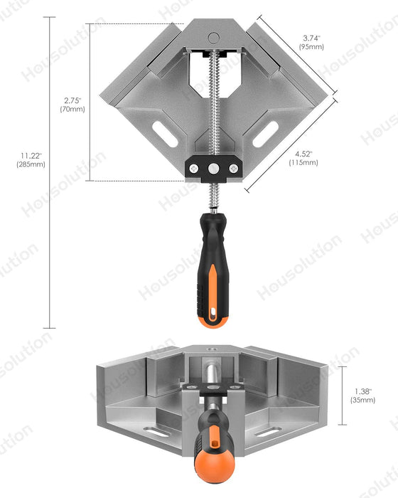 Rechtwinklige Klammer, Housolution Einhand-90 ° Aluminium-Legierung Ecke Klemme, rechtwinklig Clip-Klemme Werkzeug Vise Schweißen Klemme Halter