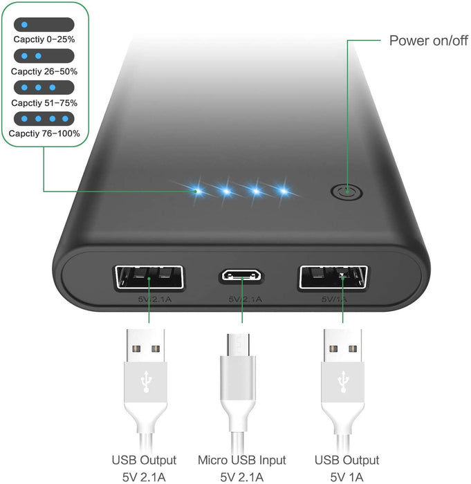 Power Bank - Neueste IC Intelligente Steuerung Externer Akku 24800mAh Ultra-Hohe Kapazität Powerbank Akkupack Kompatibel