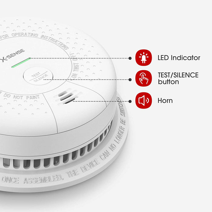 Rauchmelder 10 Jahre Batterie, Erkennt Sowohl Schnelles als auch Langsam Brennendes Feuer, Feueralarm mit LED-Statusleuchte & Stummschalt-Taste, Kitemark Zertifiziert, SD03, 3 Stück