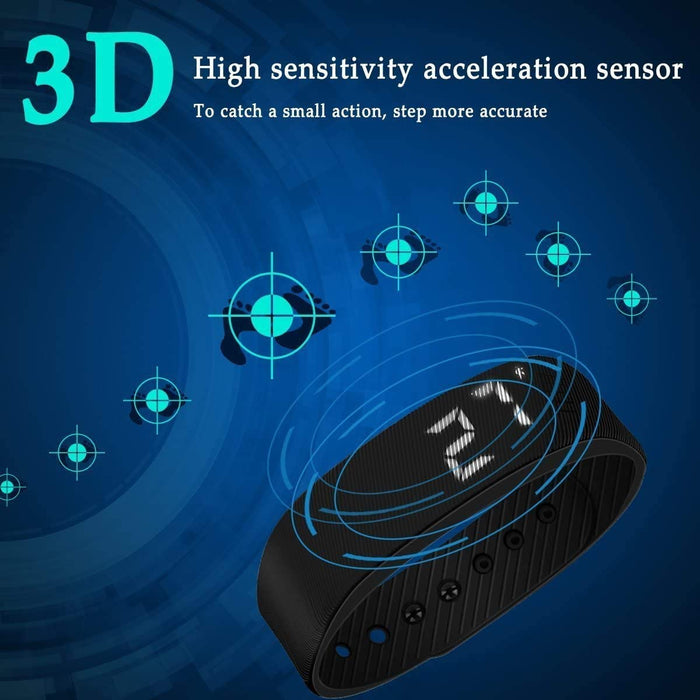 Schrittzähler Pedometer Einfach bedienung Fitness Armband Fitnessarmband mit Uhr Kalorienzähler Schrittmesser Ohne Bluetooth Aktivität tracker