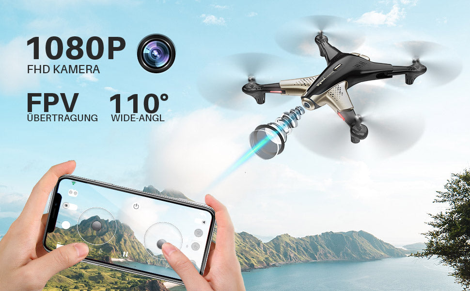 X300 Drohne mit Kamera 1080P HD Live Übertragung WiFi FPV Optische Positionierung 3D Flips RC Quadcopter 2 Akkus 40 Minuten Flugzeit Fernbedienung