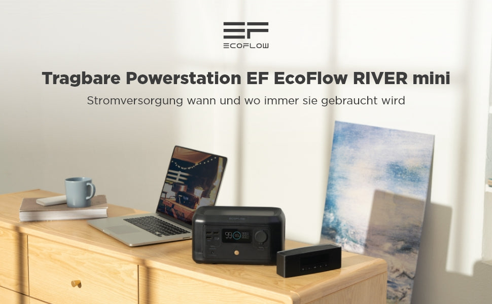 Tragbare Powerstation RIVER mini, 210Wh Solargenerator (Solarpanel nicht im Lieferumfang enthalten), Schnelles Aufladen, Lithium-Backup-Batterie