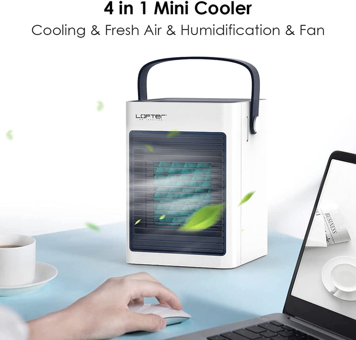 Mini Klimaanlage Mobile, LOFTer 4 in 1 Luftkühler Mobile klimageräte Portatile Air Cooler USB Luftbefeuchtung Ventilator