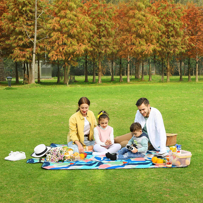 Picknickdecke, 200 x 200 cm große Stranddecke, Campingdecke, wasserdichte Unterseite, maschinenwaschbar, faltbar, für Garten, Park, Strand, Camping