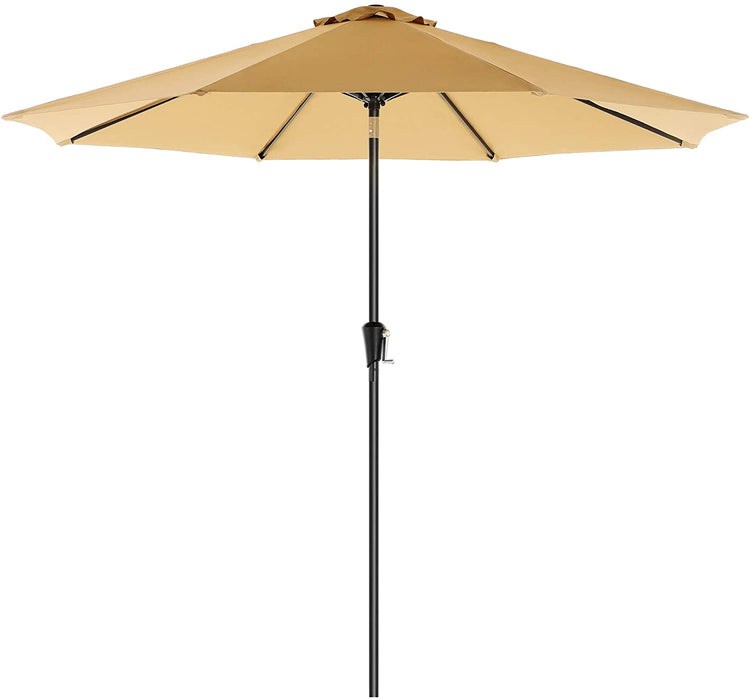 Sonnenschirm, Ø 270 cm, Gartenschirm, Marktschirm, UV-Schutz bis UPF 50+, Terrassenschirm, Sonnenschutz, knickbar, mit Kurbel, ohne Ständer, Garten, Balkon, Terrasse, taupe