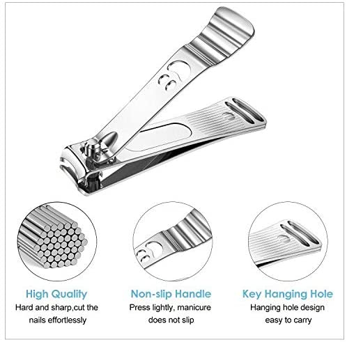 Nagelknipser 2 Stück Nagelzwicker mit Nagelfeile und Büchse Edelstahl Nagelschneider für Finger und Fußnägel