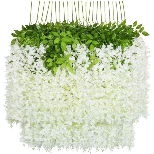 Deko-Blumen 24 pcs Weiß (110 cm) (Refurbished A+)