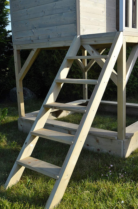 Spielhaus Garten Holz | Holzspielhaus Kinder Garten | Spielturm Garten Holz | Outdoor Spielzeug Kinder Rutsche Sandkasten und Tafel Gartenhaus Holz