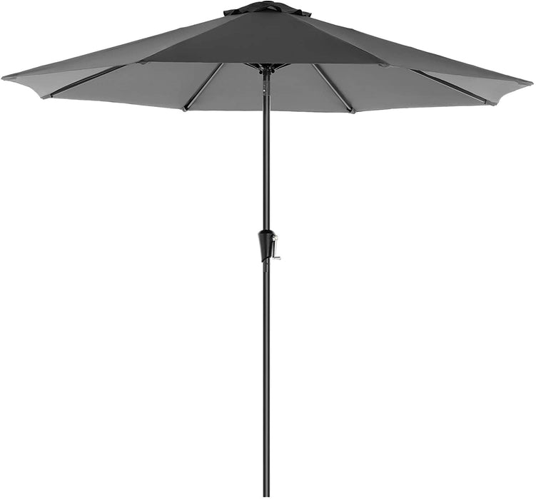 Sonnenschirm, Ø 300 cm, Gartenschirm, Marktschirm, UV-Schutz bis UPF 50+, Terrassenschirm, Sonnenschutz, knickbar, mit Kurbel, ohne Ständer, Garten, Balkon, Terrasse, grau