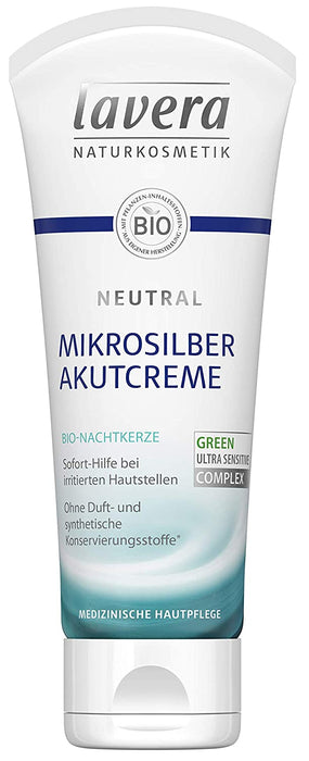 lavera Neutral Akutcreme mit Mikrosilber - Bio Nachtkerze - Sofortige Hilfe bei Hautirritationen - Neurodermitis - Medizinische Hautpflege - vegan