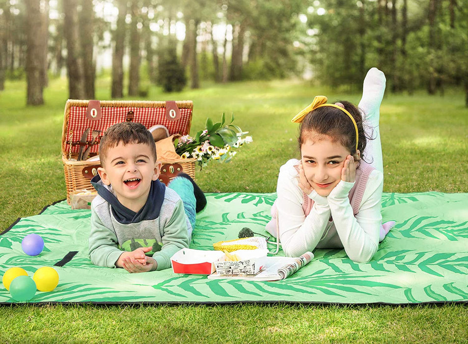 Picknickdecke, 300 x 200 cm große Stranddecke, Campingdecke, wasserdichte Unterseite, maschinenwaschbar, faltbar, für Garten, Park, Strand, Camping