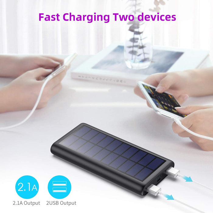 Solar Powerbank 26800mAh, 【2022 Neuestes Solarladegerät 】 Externer Akku mit 2 Ausgängen Hohe Kapazitat Power Bank Akkupack