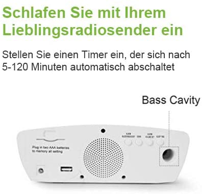 Radiowecker, Reacher Simple Wecker Radio mit USB-Ladebuchse, FM-Radio, Dimmer, 6 Snooze 9-Minuten-Intervalle, einstellbare Wecklautstärke